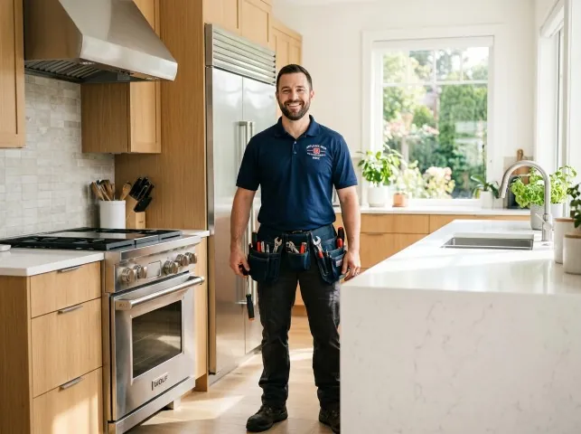 Appliance Repair Hero technician in a Ballard, WV kitchen after an appliance repair